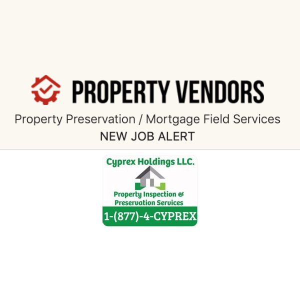 Property preservation vendor jobs