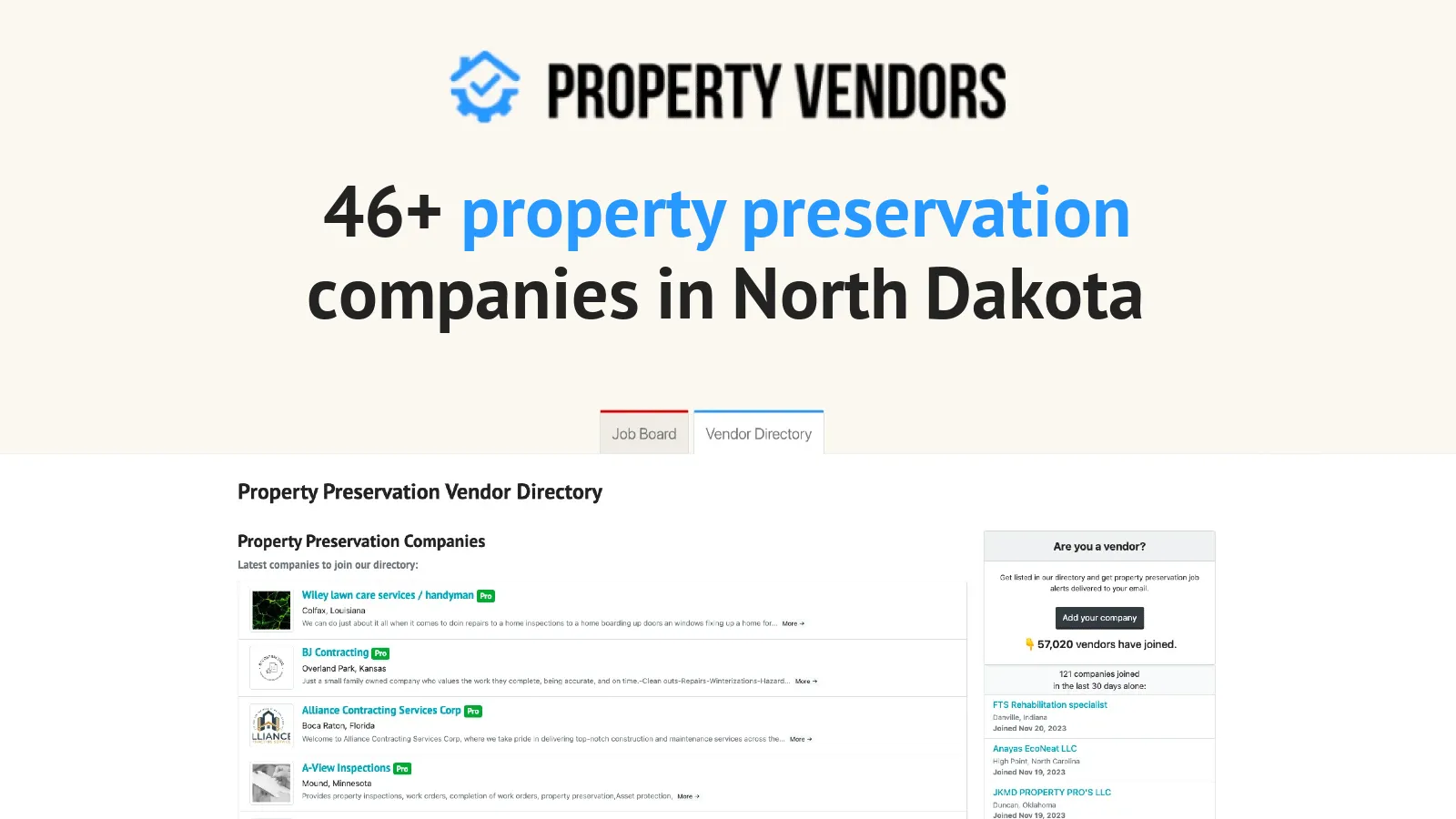 Property Preservation Services in North Dakota