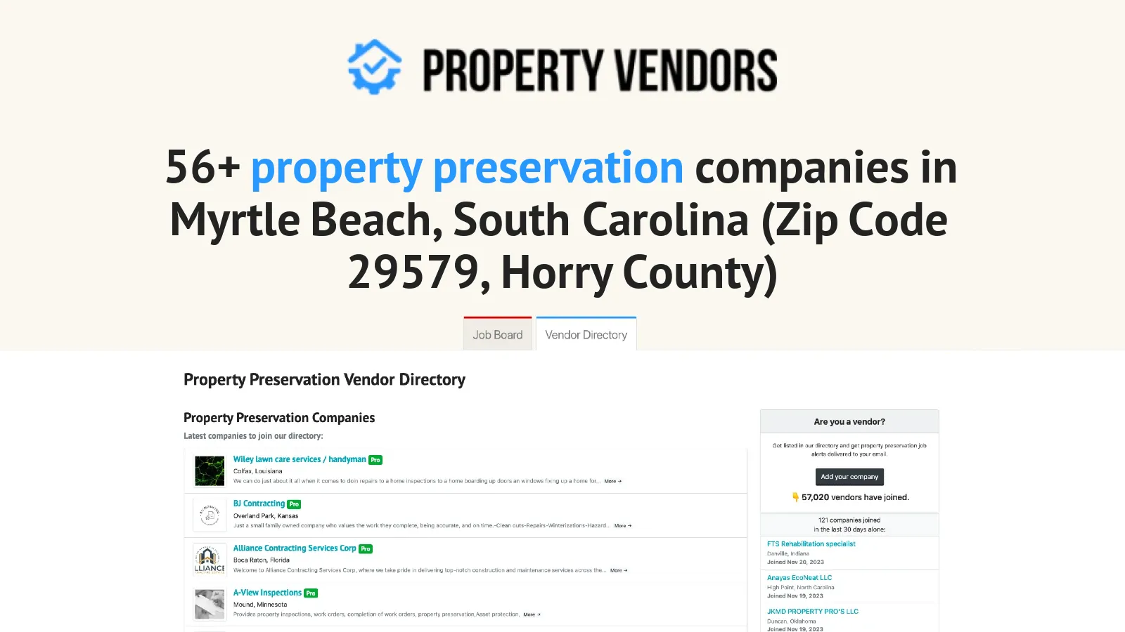 Property Preservation Services in Myrtle Beach, South Carolina (Zip ...