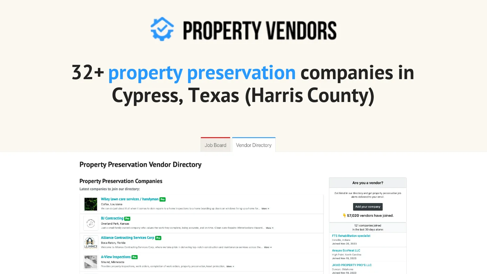 Property Preservation Services in Cypress Texas Harris County