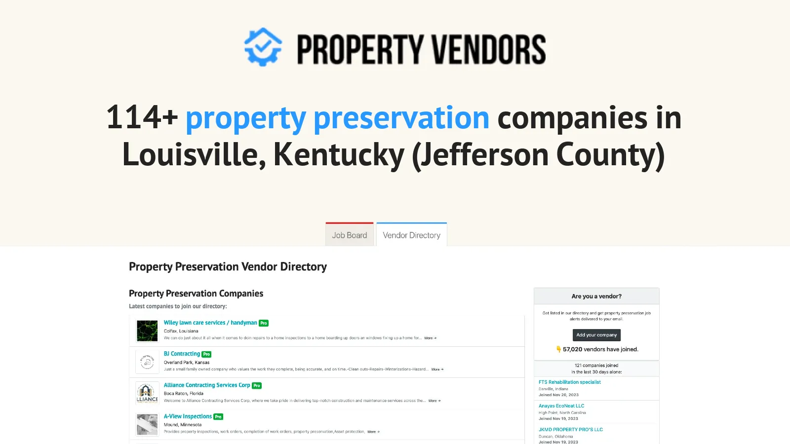 Property Preservation Services in Louisville, Kentucky (Jefferson