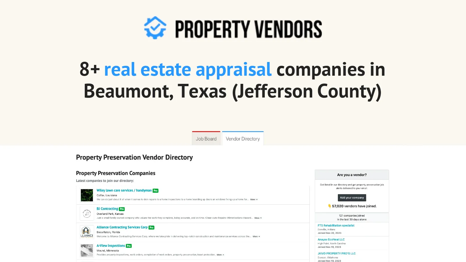 Property Appraisal Services in Beaumont Texas Jefferson County