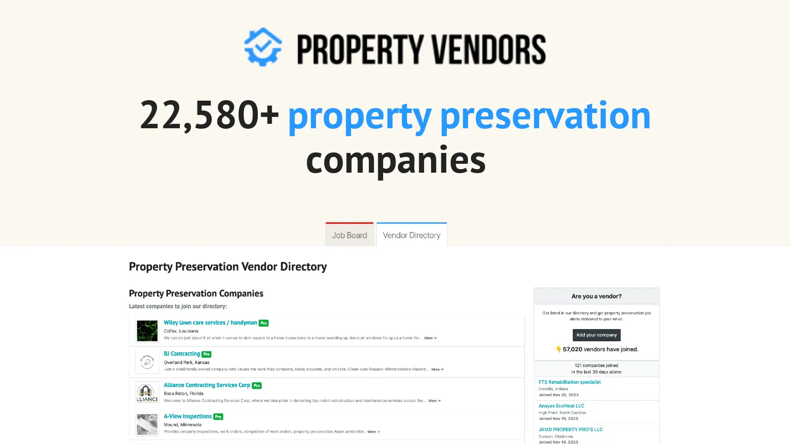 All Property Preservation Services, Nationwide Property Vendors