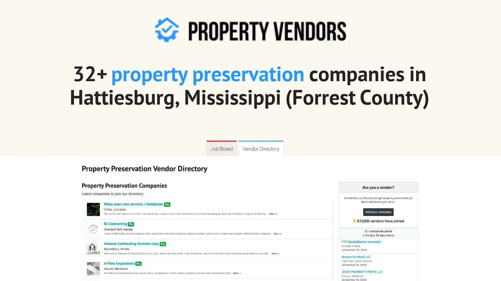 Property Preservation Services in Hattiesburg, Mississippi (Forrest
